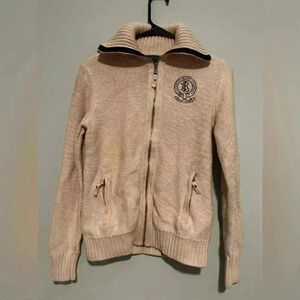 Lauren Ralph Lauren Sweater Cardigan  Pink Size S Full Zipper Up Long Sleeve